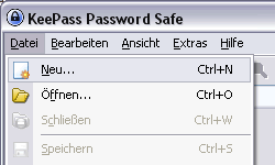 Keepass Passwort erstellen